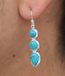 Turquoise 925 Sterling Silver Gemstone Hook Earring