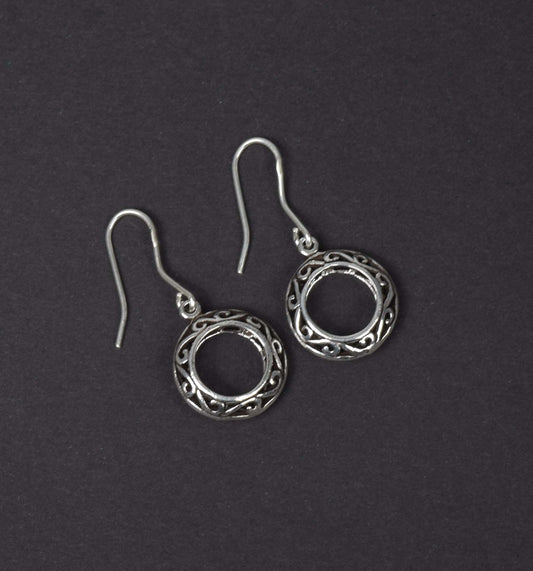 925 Sterling Silver Plain Circle Disc Earring