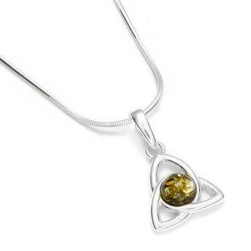 Green Baltic Amber 925 Sterling Silver Natural Gemstone Pendant