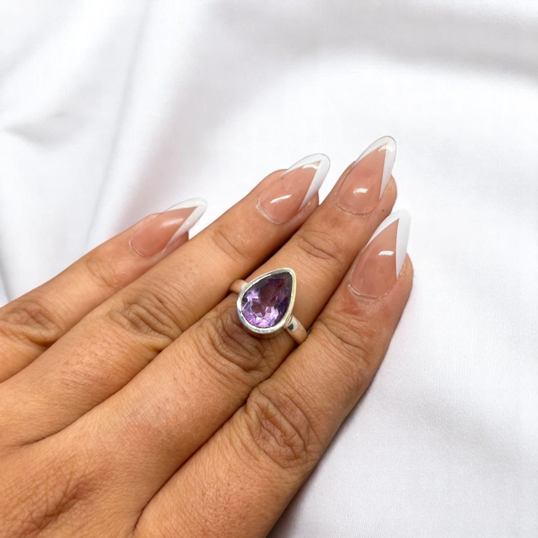 Cut Natural Amethyst 925 Sterling Silver Gemstone Ring ~ Handmade Jewelry ~ Oval Shape
