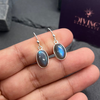 Labradorite 925 Sterling Silver Gemstone 1 Pair Hook Earring ~ Oval Shape Earring ~ Handmade Jewelry