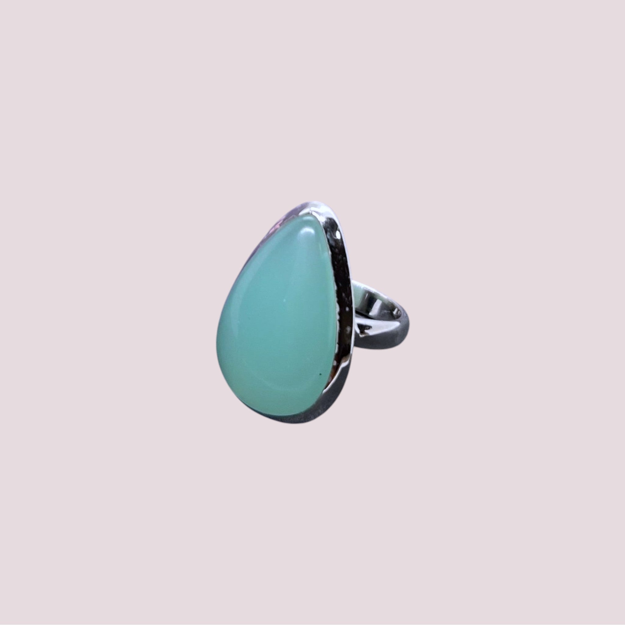 Aqua Chalcedony 925 Sterling Silver Gemstone Ring