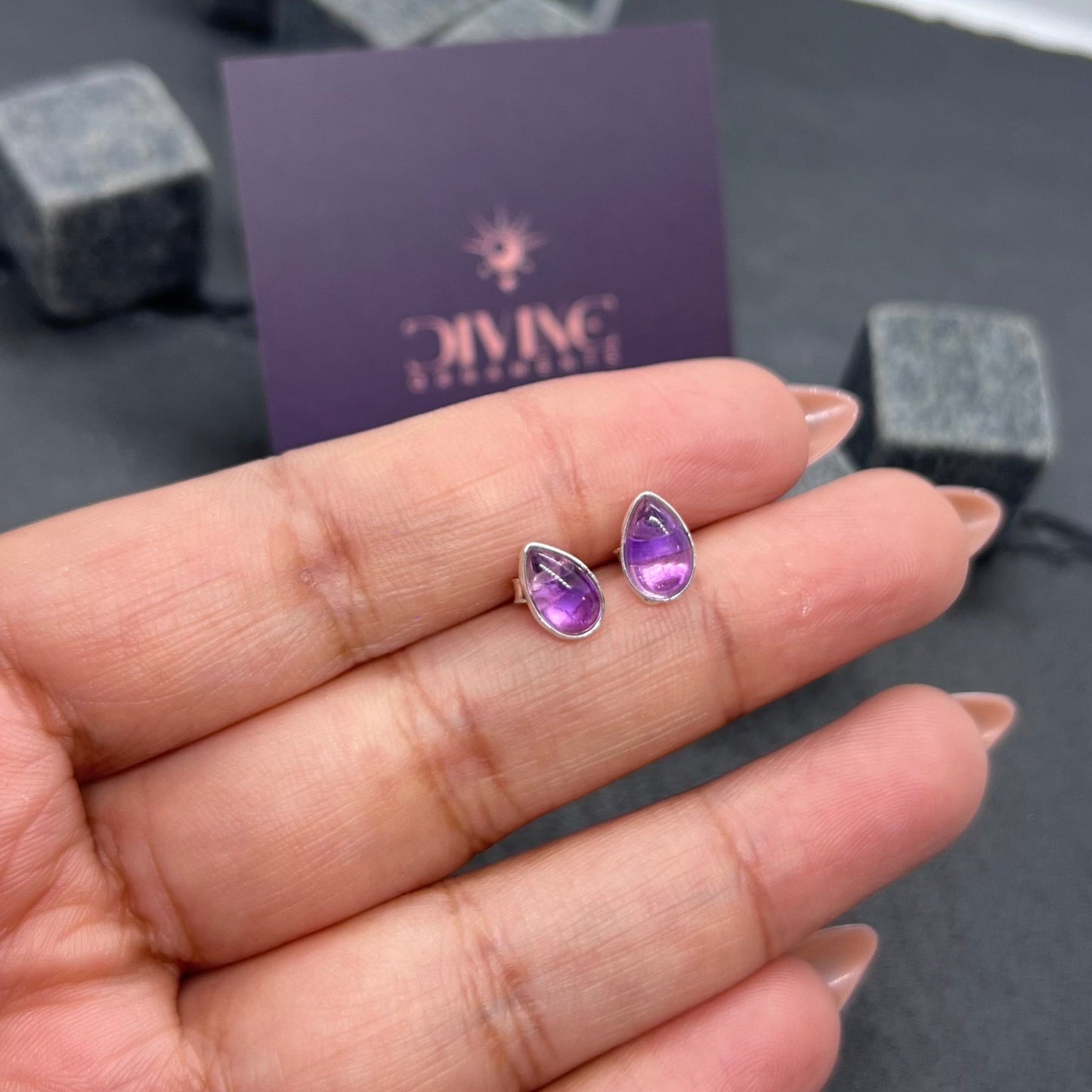 Amethyst 925 Sterling Silver Stud