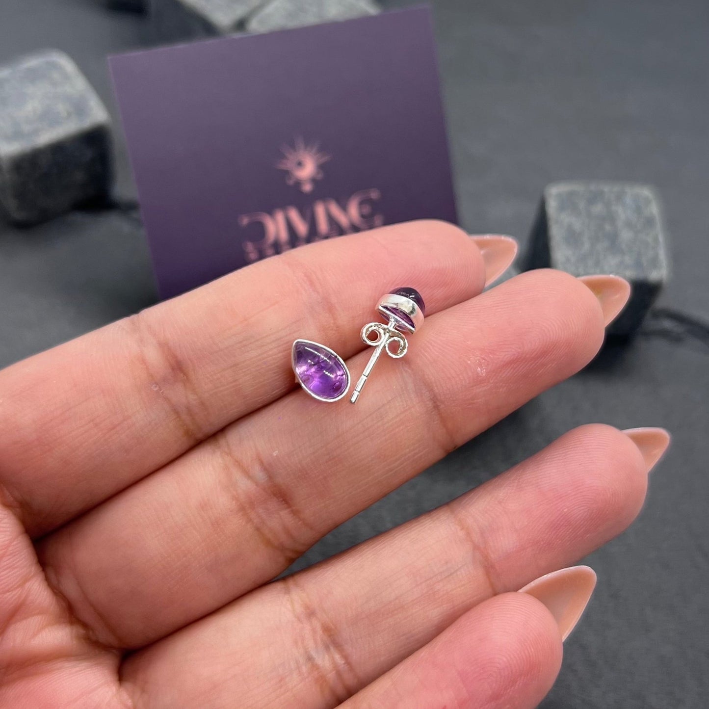 Amethyst 925 Sterling Silver Stud