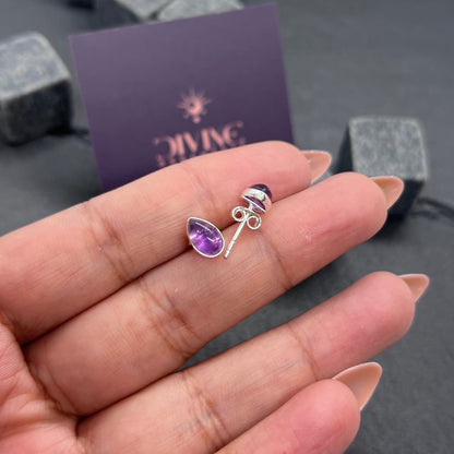 Amethyst 925 Sterling Silver Stud