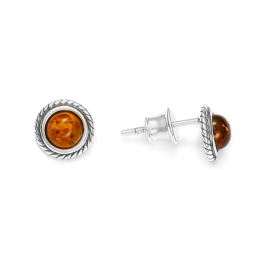 Baltic Amber Hook 925 Sterling Silver Stud