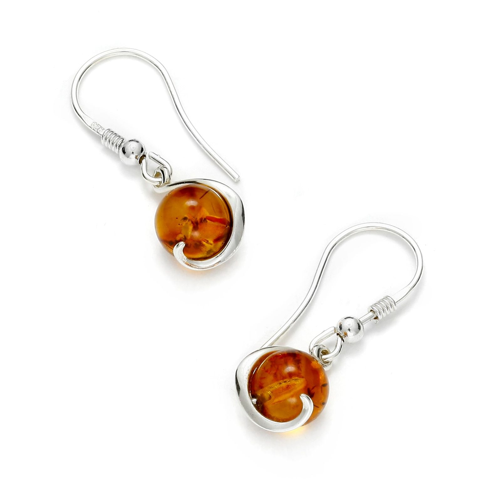 Baltic Amber Hook 925 Sterling Silver Earring