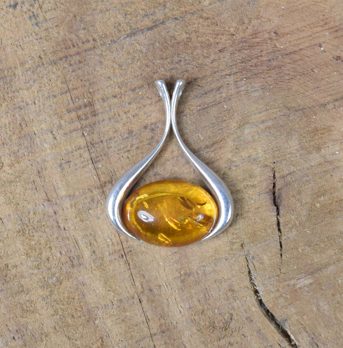 Baltic Amber 925 Sterling Silver Teardrop Pendant