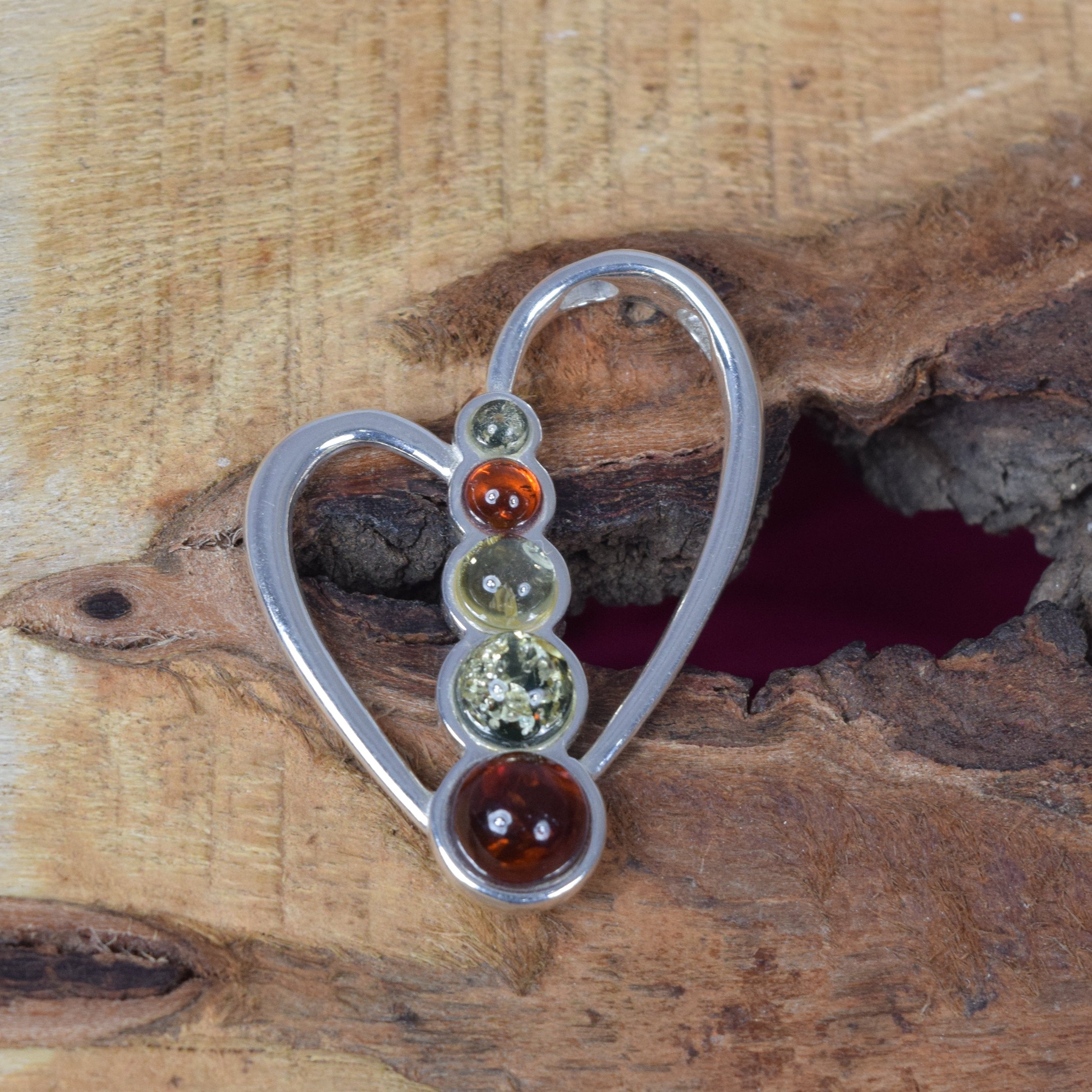 Multi Baltic Amber 925 Sterling Silver Natural Gemstone Pendant