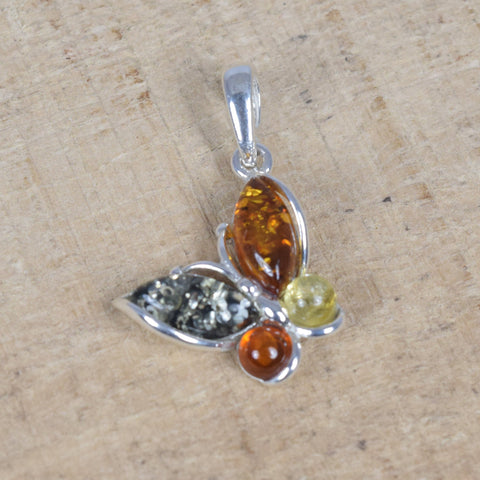 Multi Baltic Amber 925 Sterling Silver Natural Gemstone Pendant