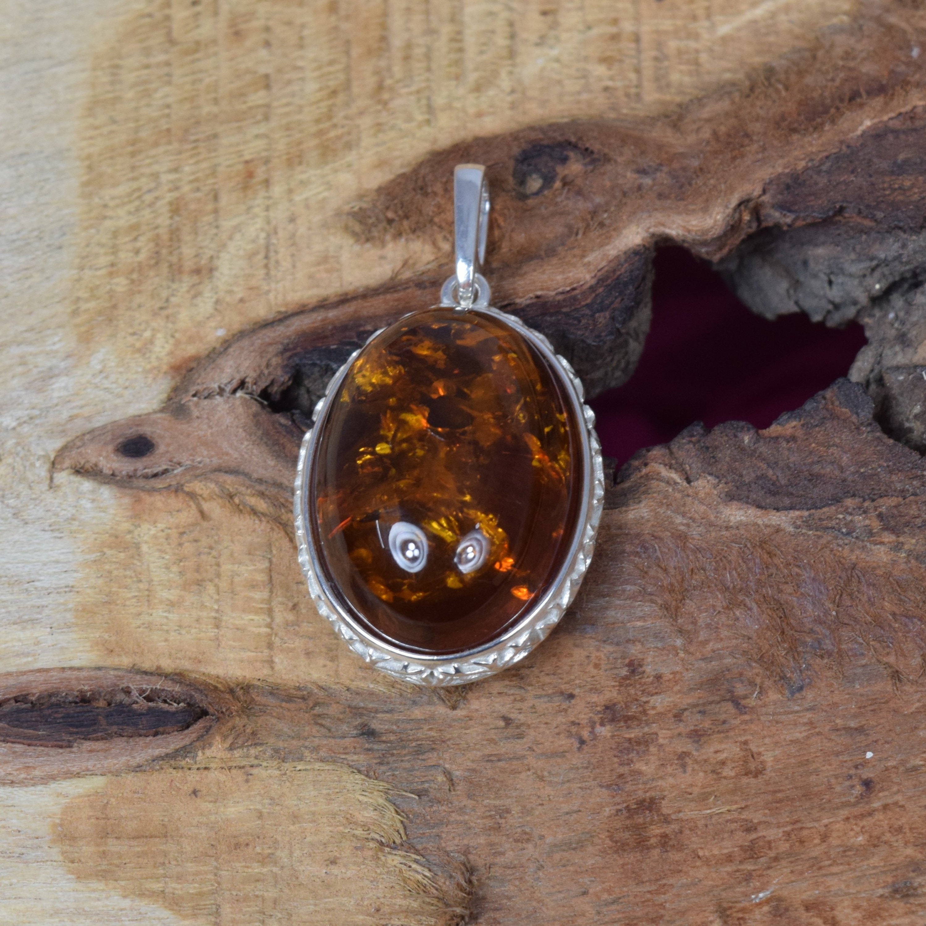 Baltic Amber 925 Sterling Silver Natural Gemstone Pendant