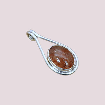 925 Sterling Silver Natural Gemstone Teardrop Pendant