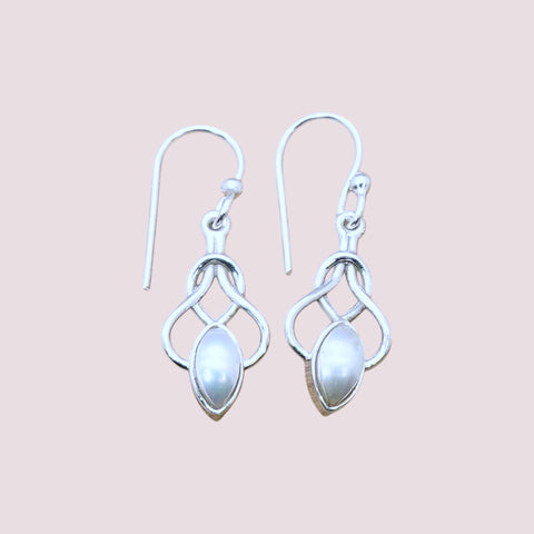 925 Sterling Silver Celtic Knot Drop Earrings