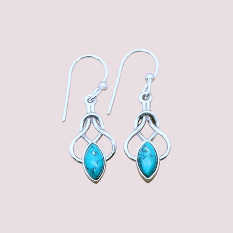 925 Sterling Silver Celtic Knot Drop Earrings