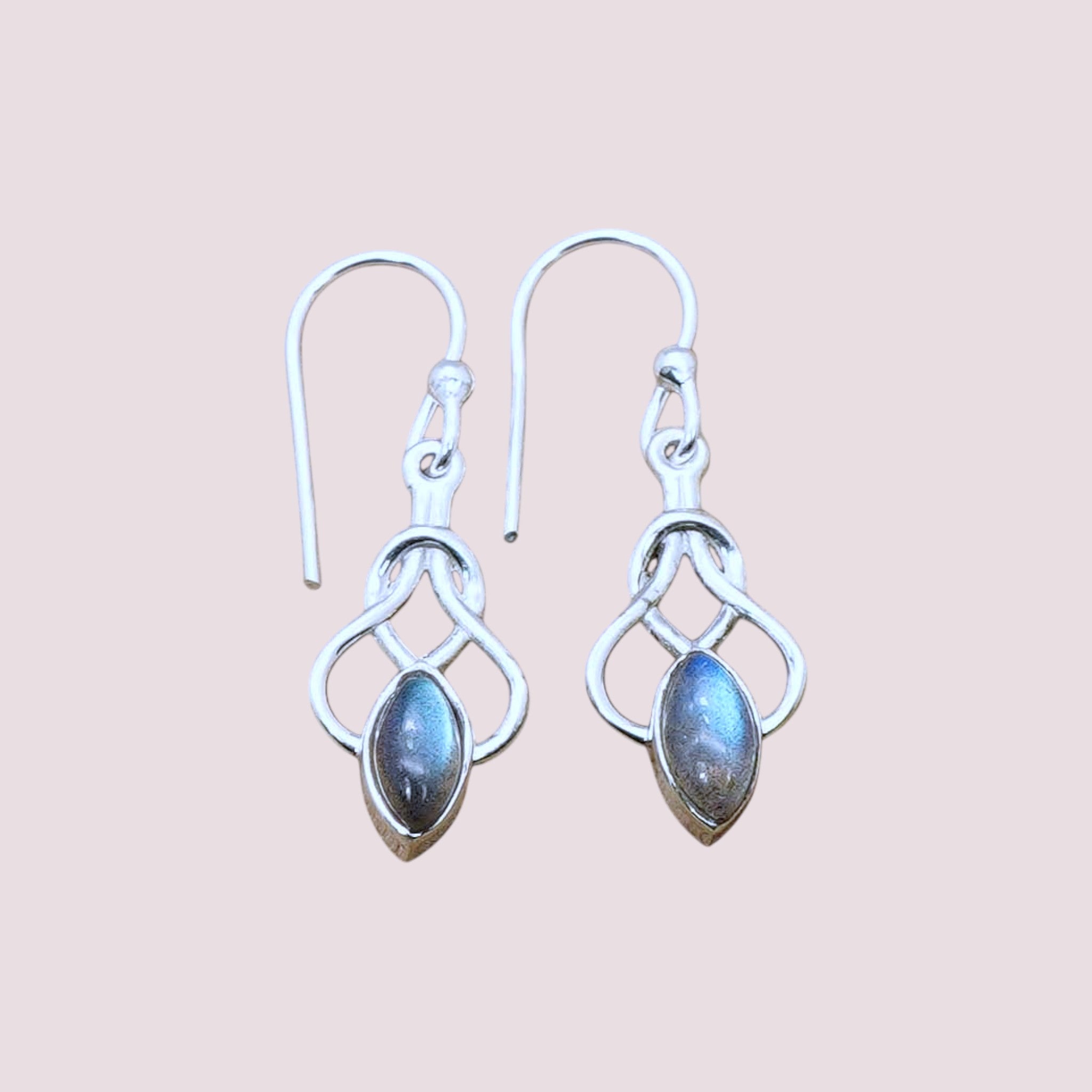 925 Sterling Silver Celtic Knot Drop Earrings