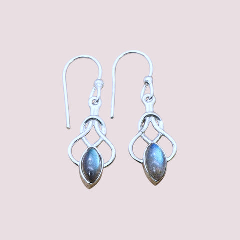 925 Sterling Silver Celtic Knot Drop Earrings