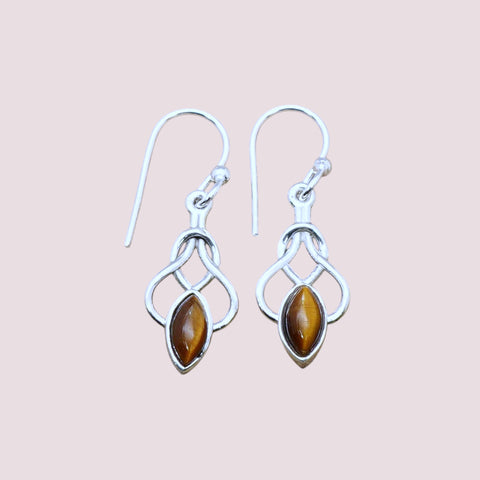 925 Sterling Silver Celtic Knot Drop Earrings