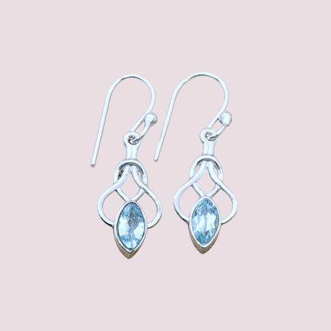 925 Sterling Silver Celtic Knot Drop Earrings
