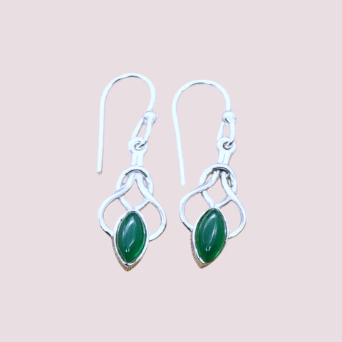 925 Sterling Silver Celtic Knot Drop Earrings