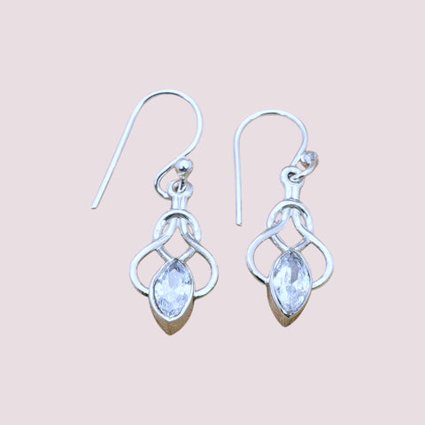 925 Sterling Silver Celtic Knot Drop Earrings