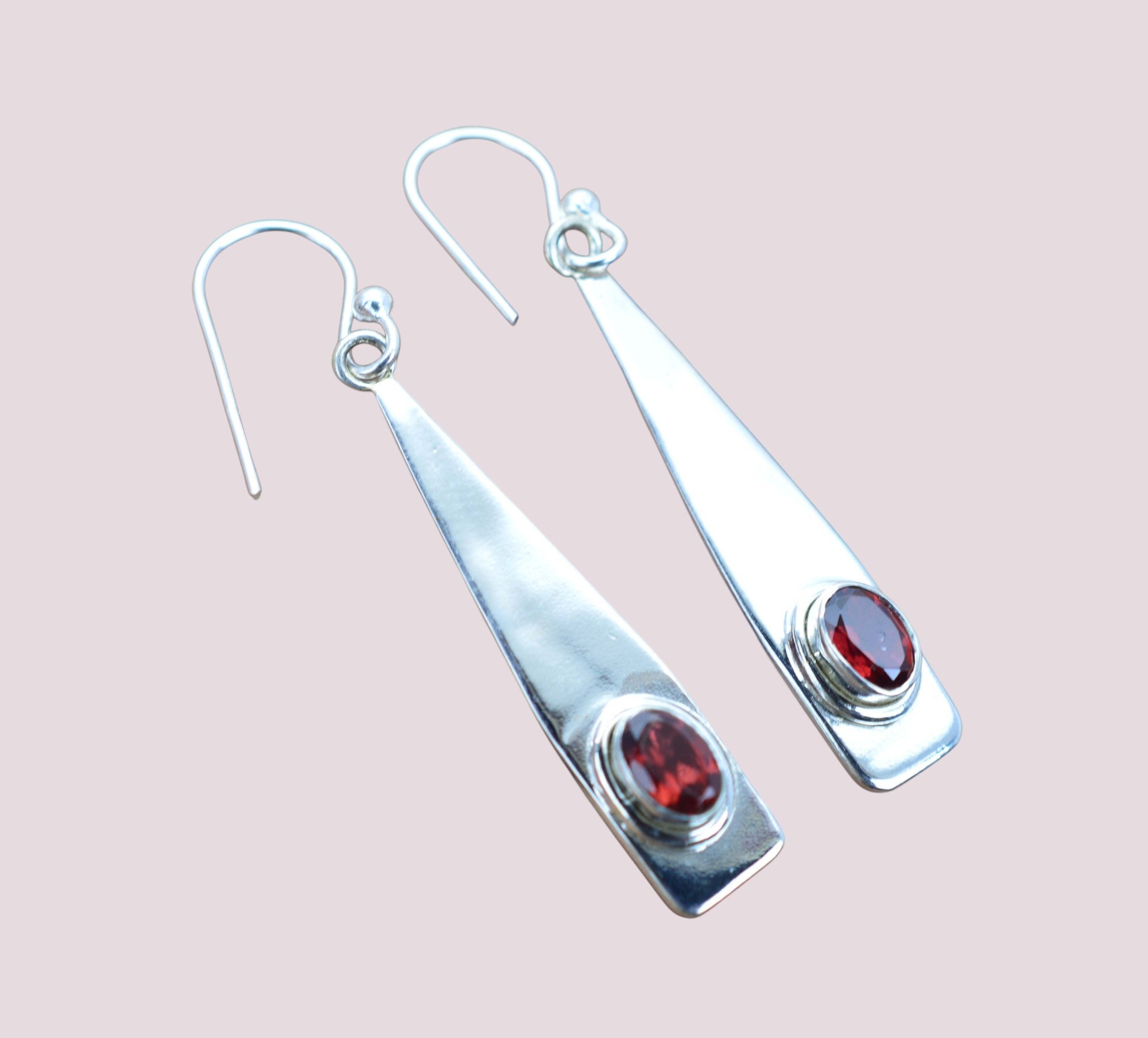 925 Sterling Silver Natural Gemstone Long Earring