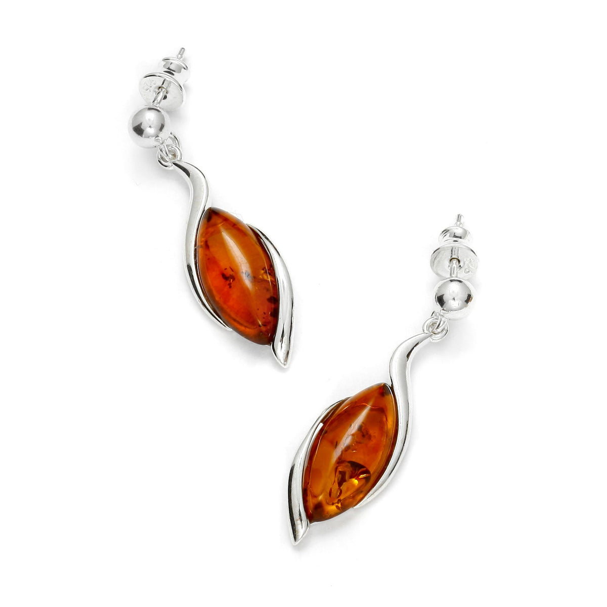 Baltic Amber Hook 925 Sterling Silver Earring