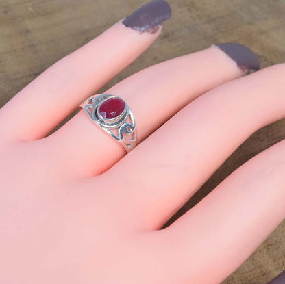 Red Ruby 925 Sterling Silver Ring