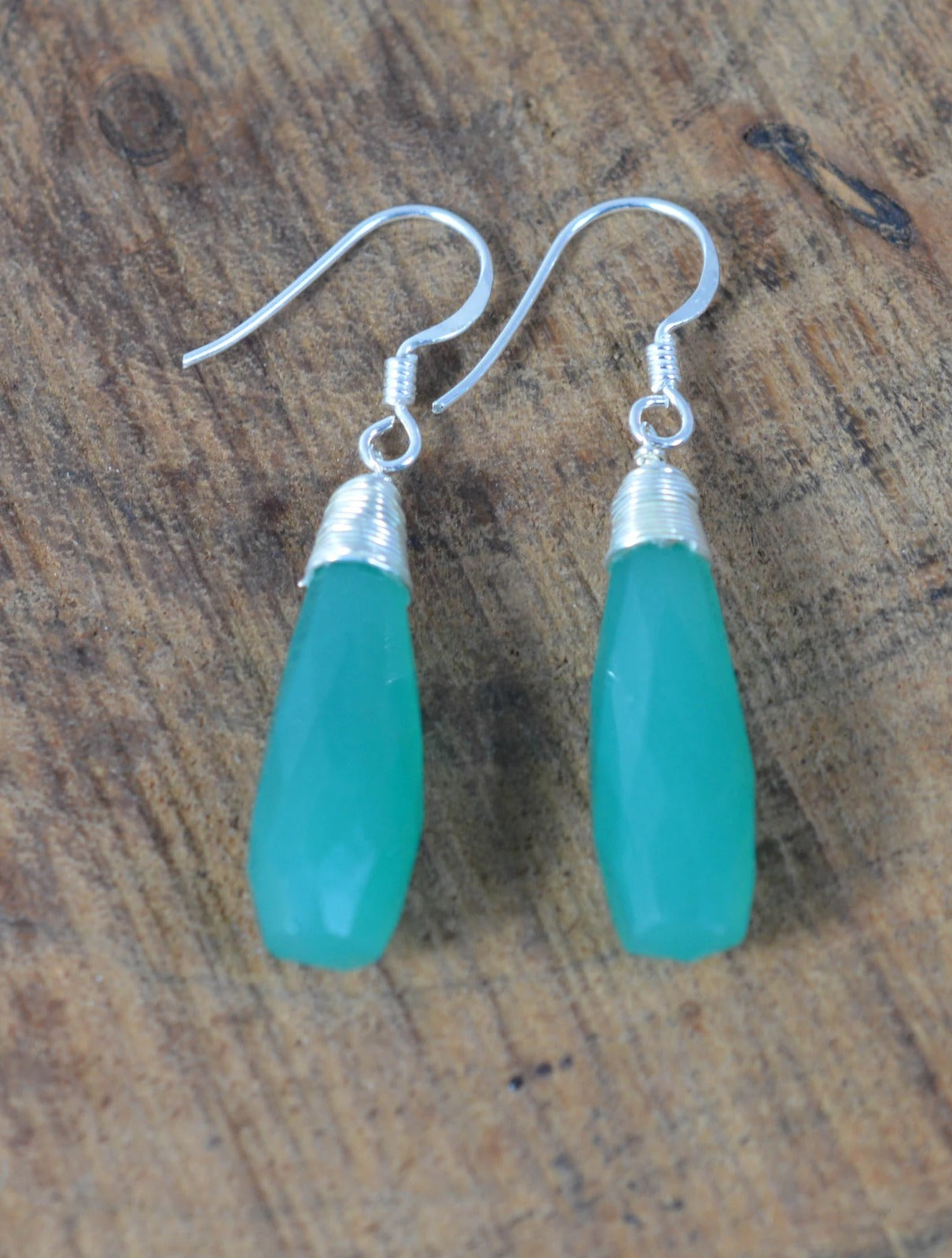 Green Jade 925 Sterling Silver Earring