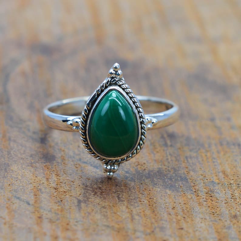 Kismet Green Malachite 925 Sterling Silver Ring