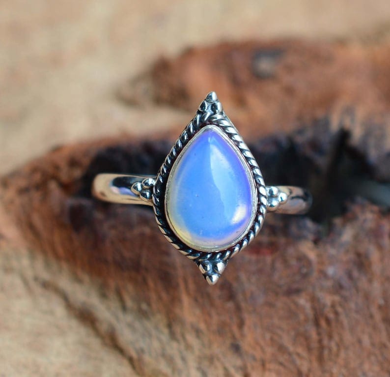 Kismet Milky Opalite 925 Sterling Silver Ring