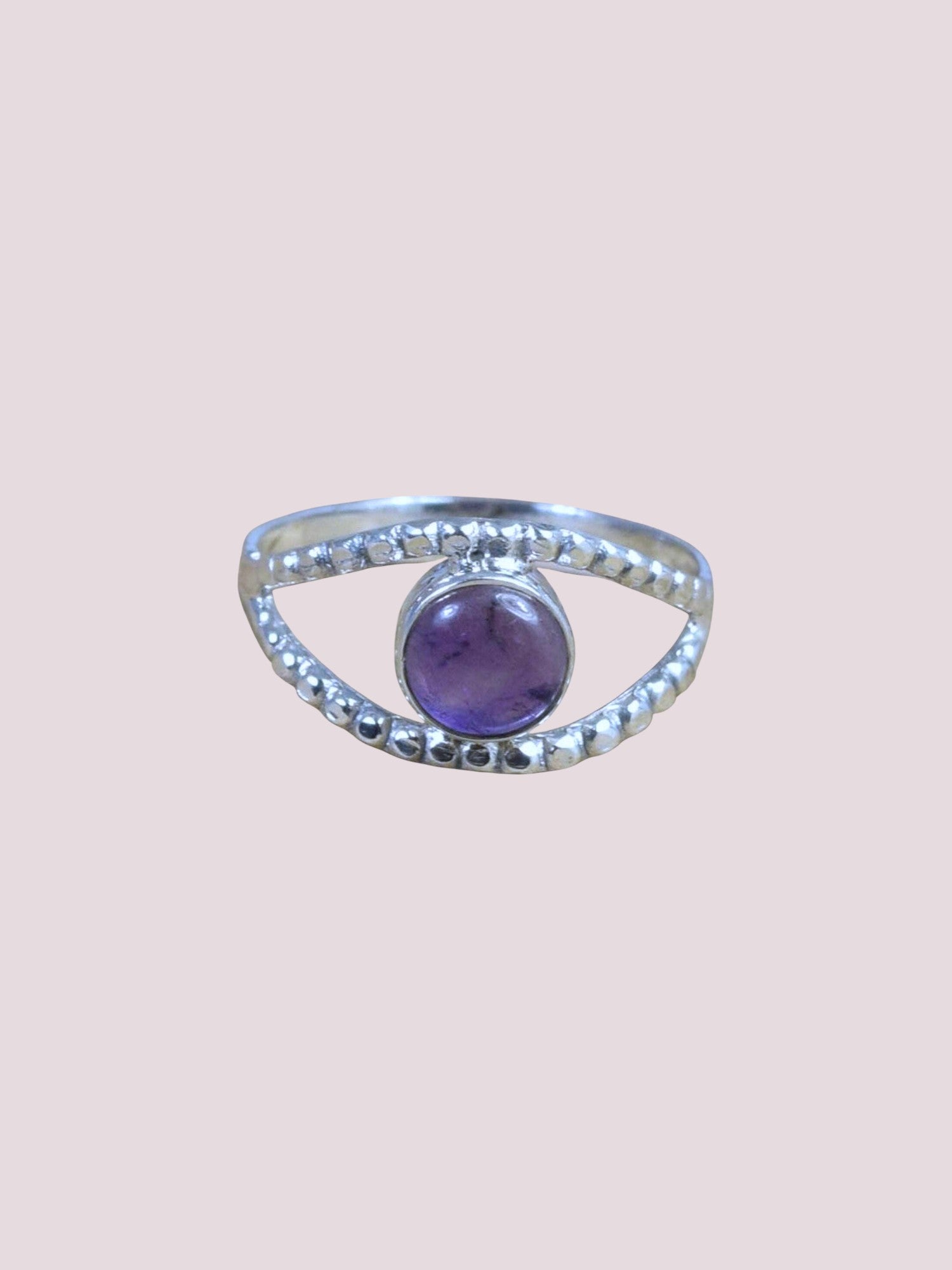 925 Sterling Silver Natural Gemstone Eye Ring