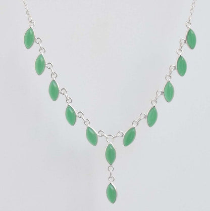 Green Onyx 925 Sterling Silver Necklace