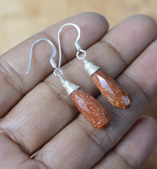 Red Sunstone 925 Sterling Silver Earring