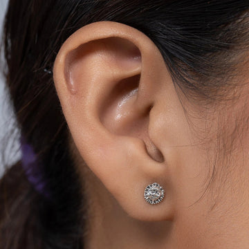 Silver Sun Moon Stud 925 Sterling Silver Stud
