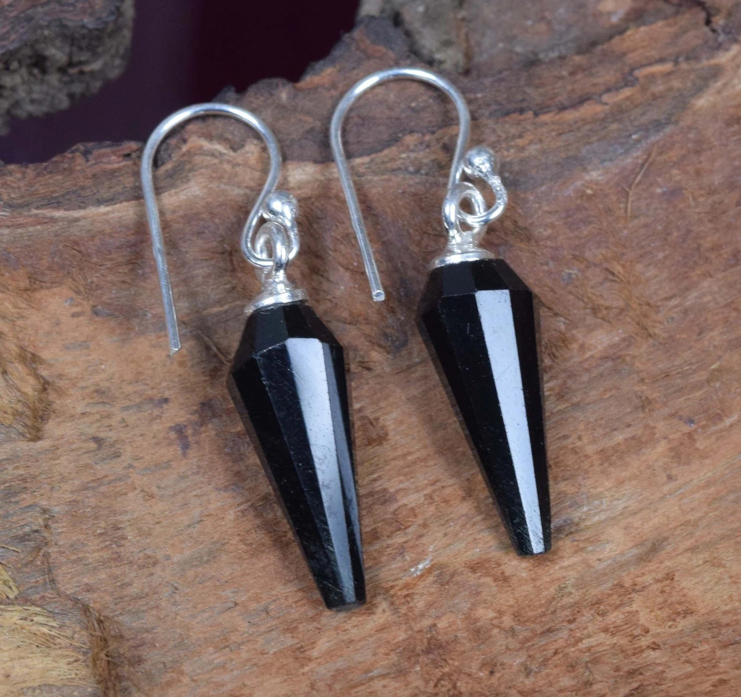 Cut Black Onyx 925 Sterling Silver Earring