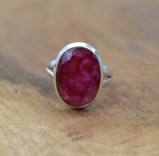 Red Ruby 925 Sterling Silver Ring