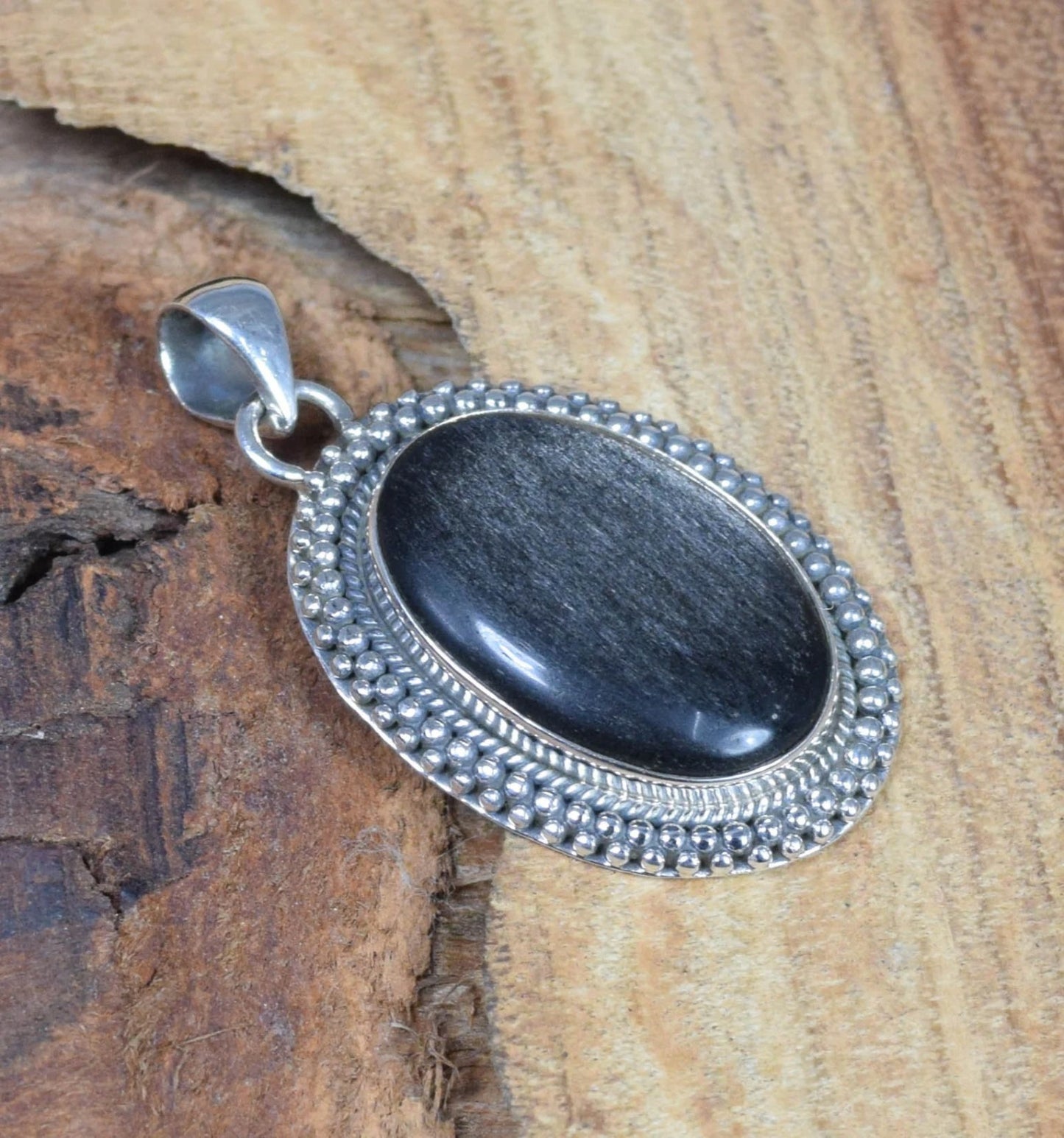 Rainbow Obsidian 925 Sterling Silver Pendant