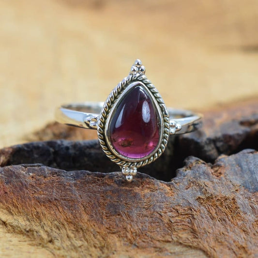 Kismet Red Garnet 925 Sterling Silver Ring