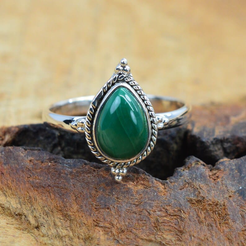 Kismet Green Malachite 925 Sterling Silver Ring