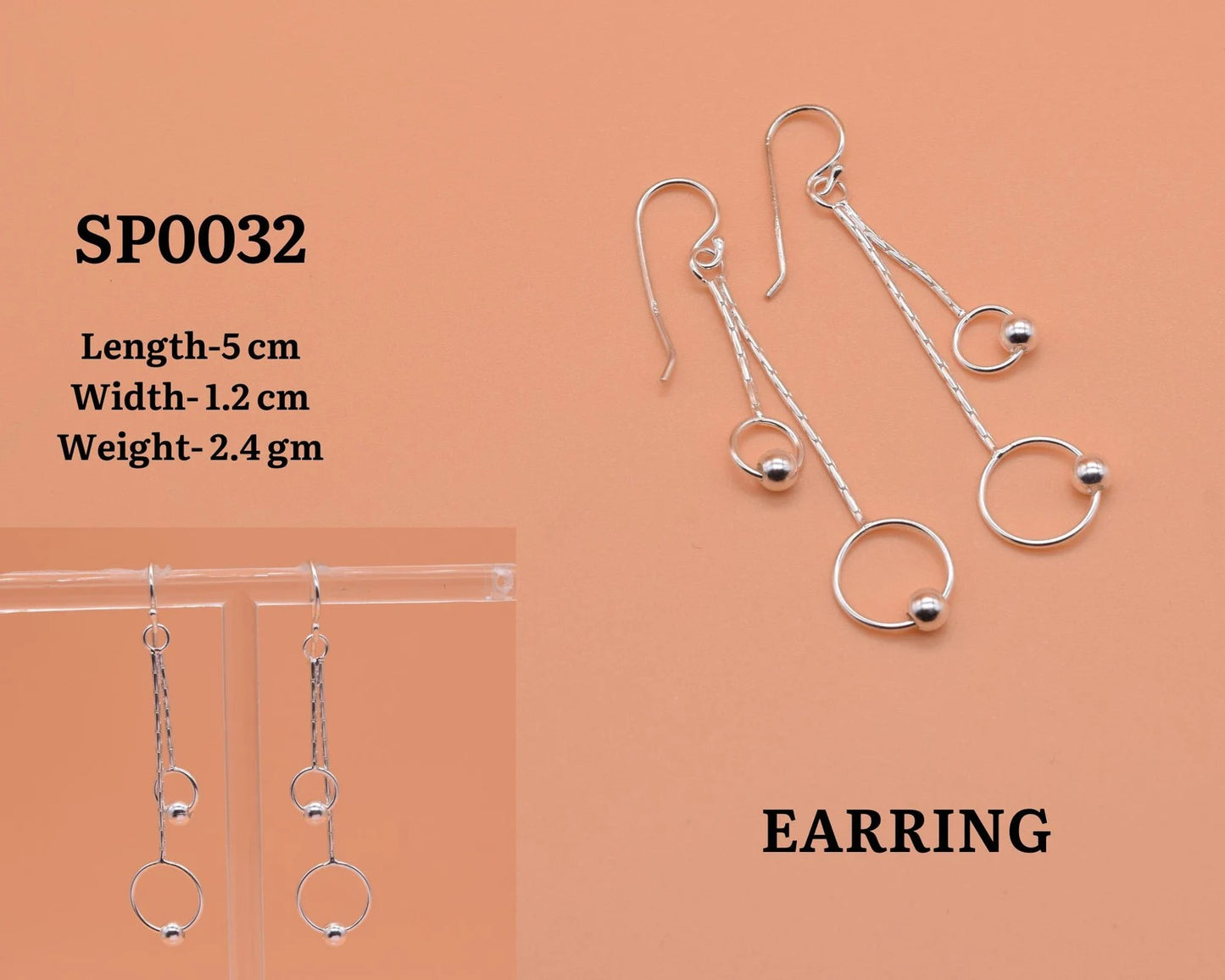 Silver Long Earring 925 Sterling Silver Earring