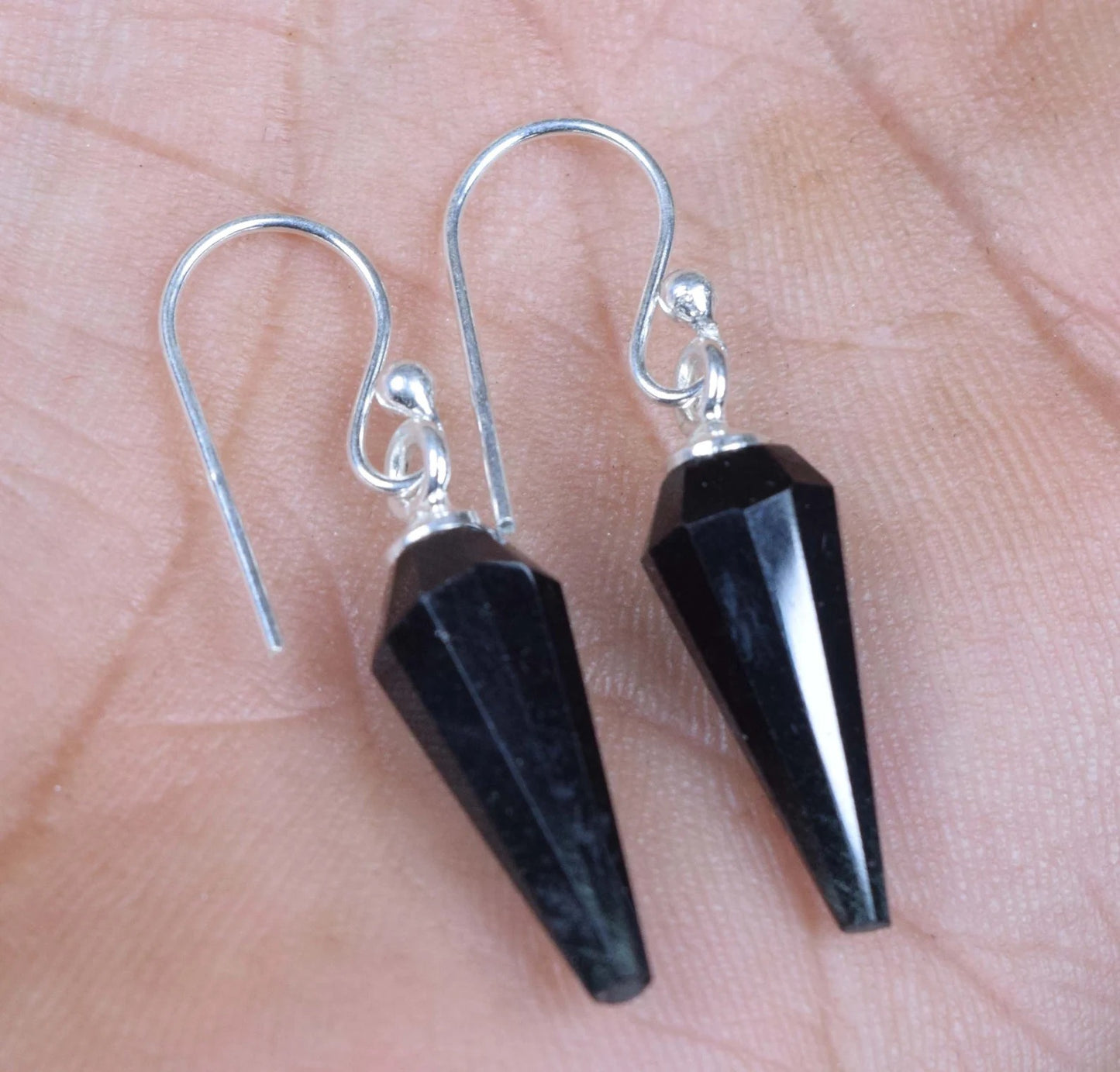 Cut Black Onyx 925 Sterling Silver Earring