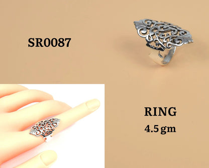 Silver Filigree Ring 925 Sterling Silver Ring