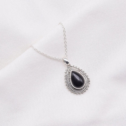 Black Onyx 925 Sterling Silver Chain Pendant