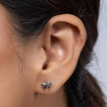 Silver Plain Unicorn Stud 925 Sterling Silver Stud