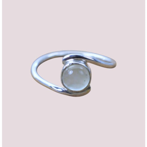 925 Sterling Silver Natural Gemstone Side Style Ring