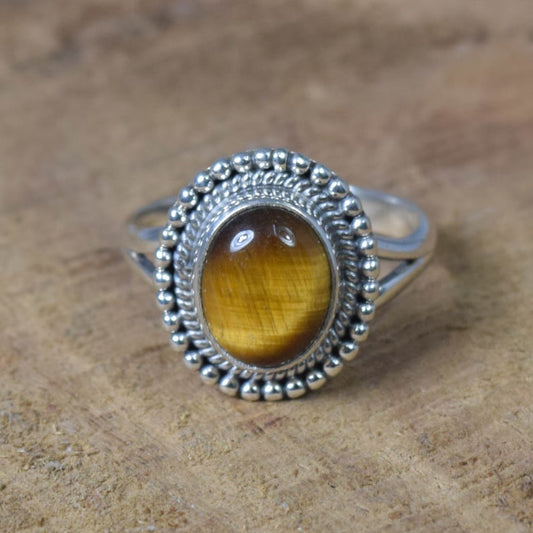 Tiger Eye 925 Sterling Silver Ring