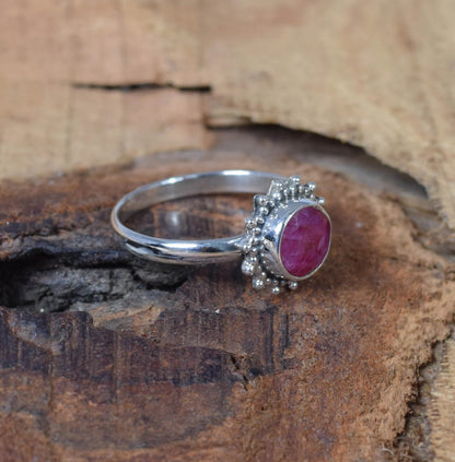 Red Ruby 925 Sterling Silver Ring