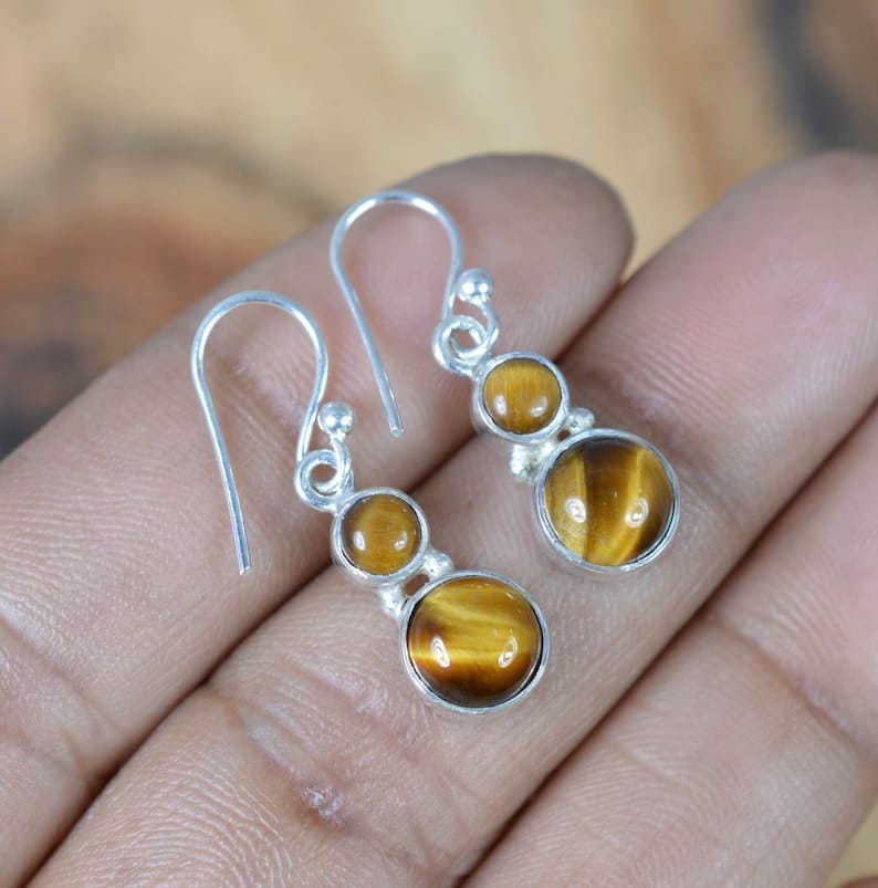 Tiger Eye 925 Sterling Silver Earring