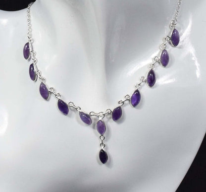 Purple Amethyst 925 Sterling Silver Necklace