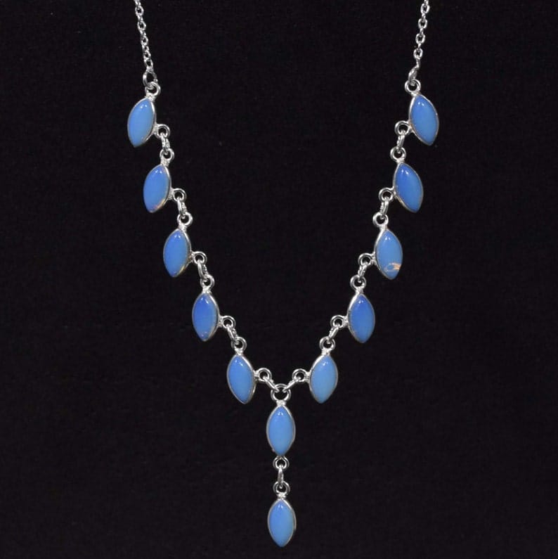 Milky Opalite 925 Sterling Silver Necklace